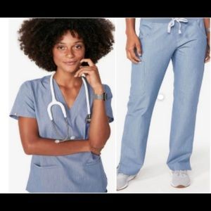 Figs XS Heather Indigo Scrub Set